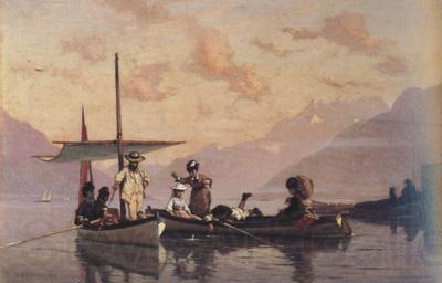 Francois Bocion The Artist with His Family Fishing at the Lake of Geneva (nn02)